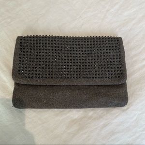Vintage Gray Clutch with Rhinestones